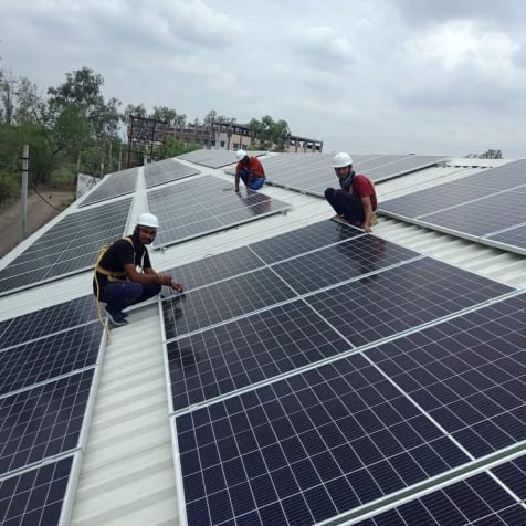 Commercial solar panel installation